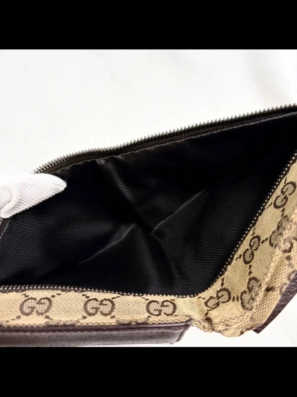 Gucci Beige & Brown GG Canvas Belt Bag